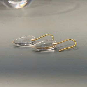 Teardrop Cabochon Earrings | Clear Quartz